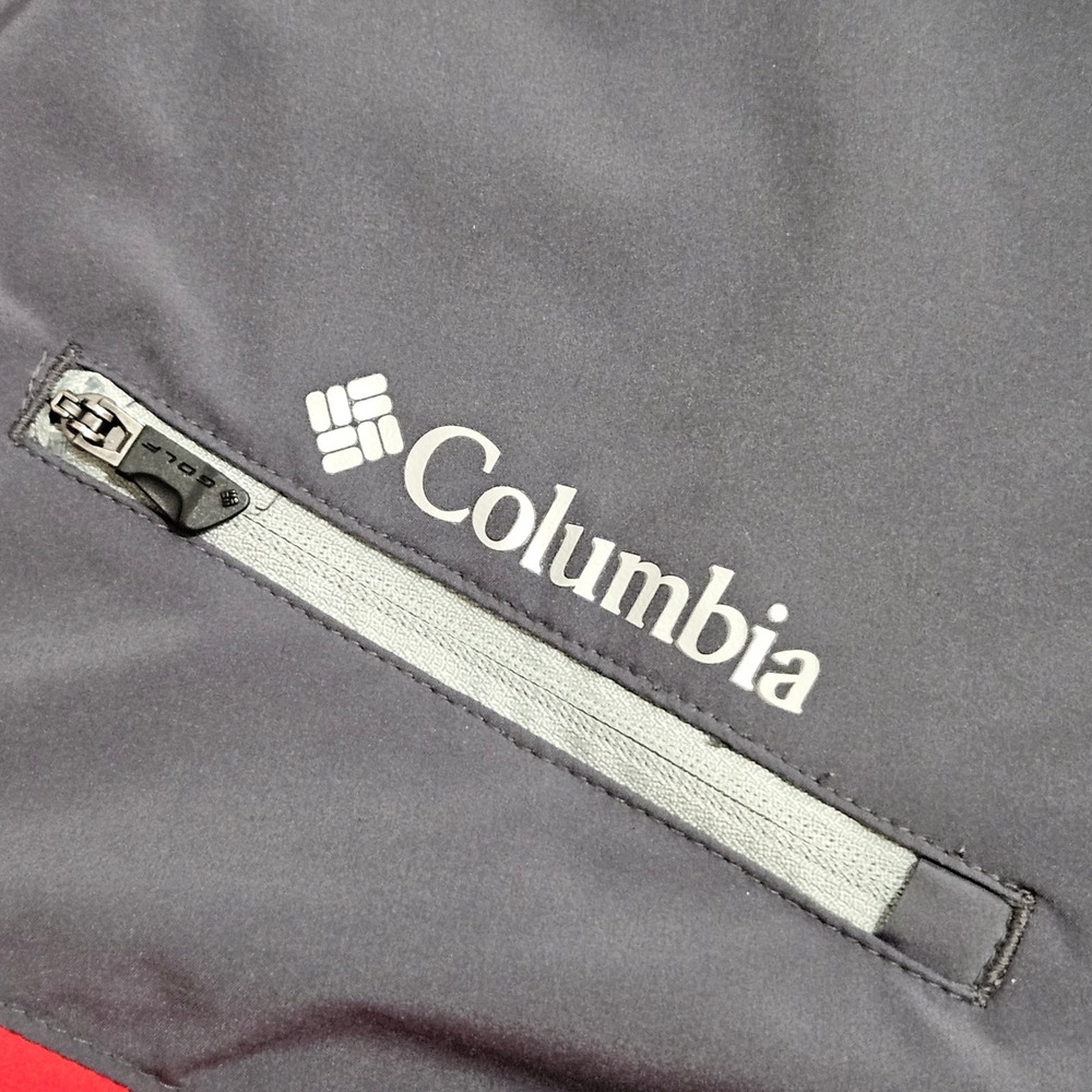 Columbia Wicked Shot Jacket Mens Medium Red Grey Quarter Zip Golf Pullover * - Picture 5 of 10